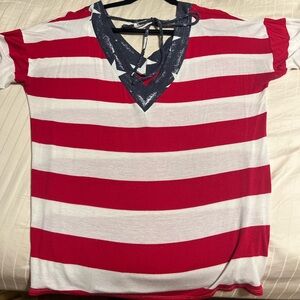 Women’s red,white and blue top size small